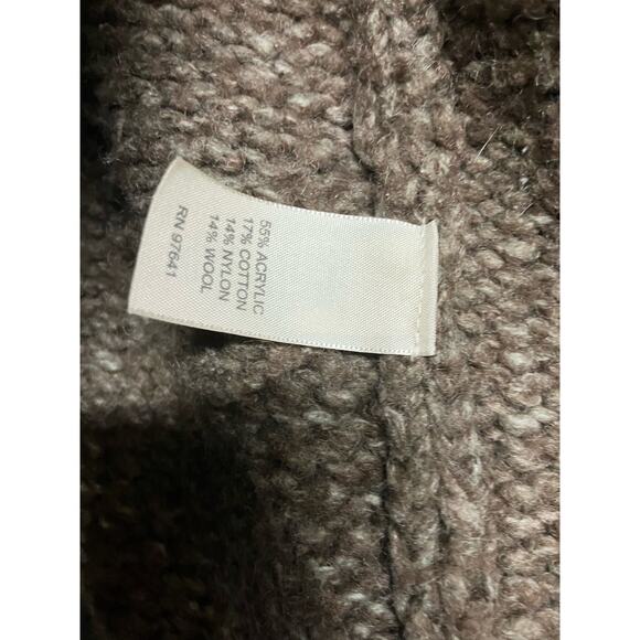 J. Jill Cardigan Open Front Wool Blend Medium Olive Chunky - Picture 3 of 4